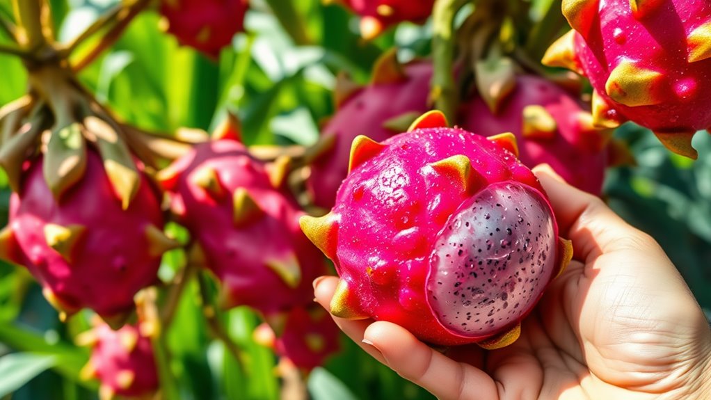 choosing ripe dragon fruit