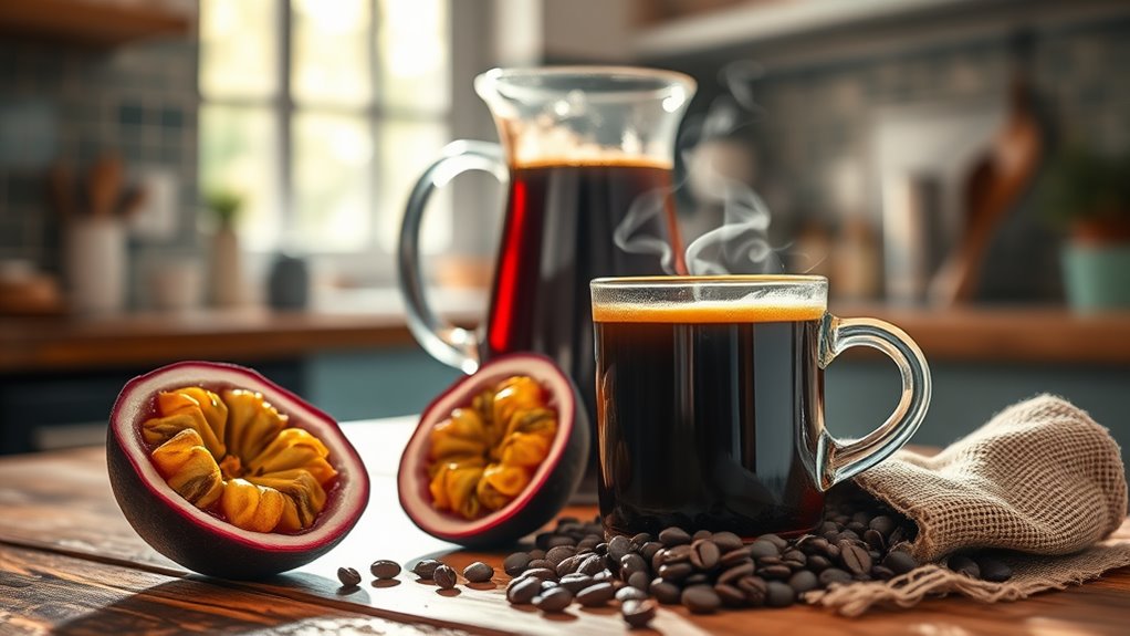 passionfruit infused coffee beverage