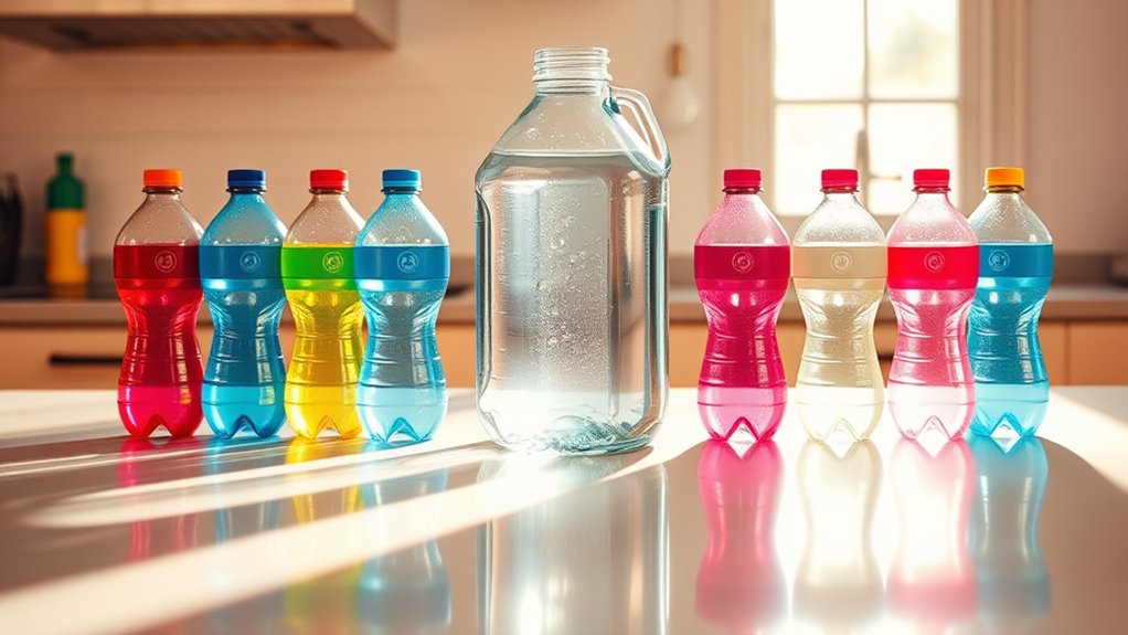 water bottles per gallon