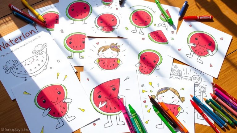 5 Fun Watermelon Coloring Pages for Kids