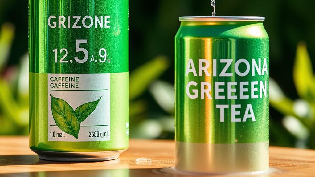 caffeine content arizona green tea