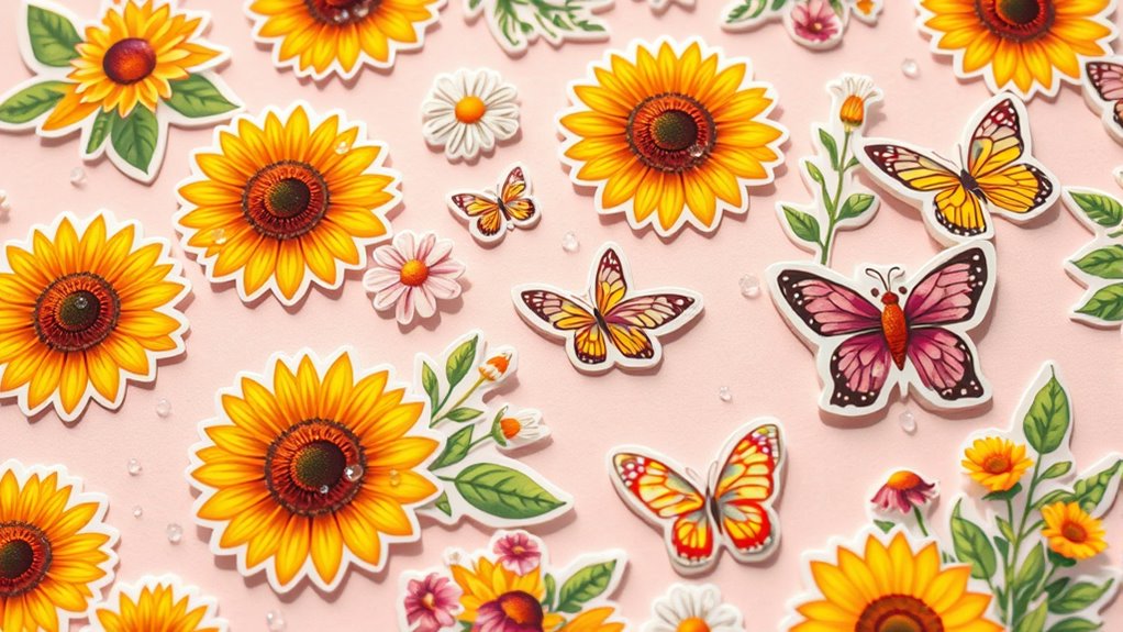 cheerful nature inspired stickers