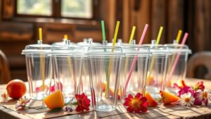 clear cups with lids