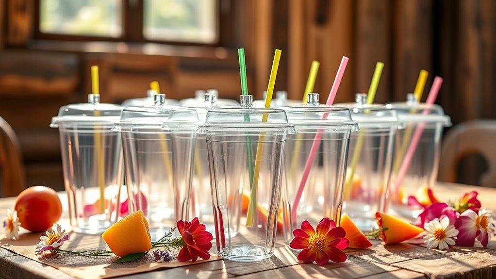 clear cups with lids