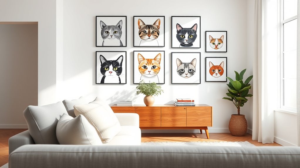 feline inspired contemporary wall art