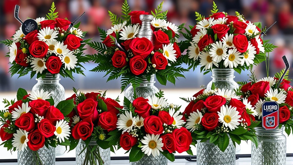 floral designs for hockey fans