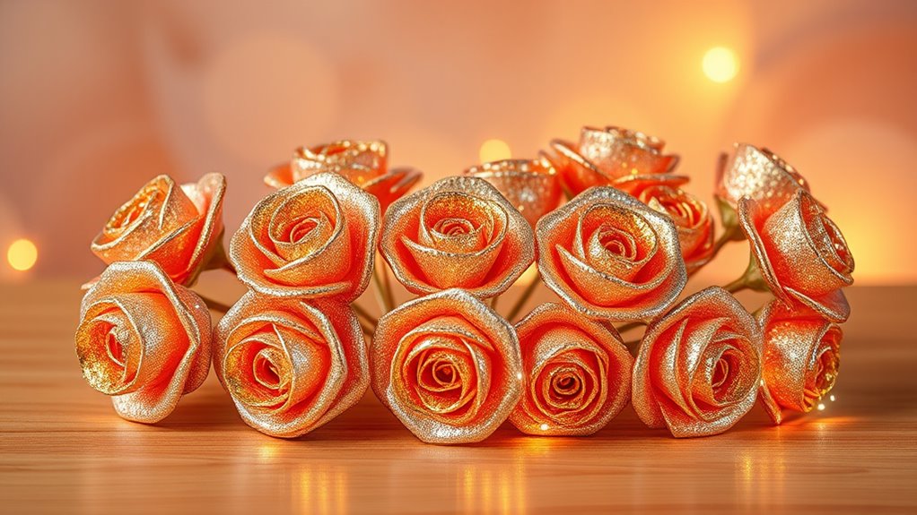 glittering rose home decor