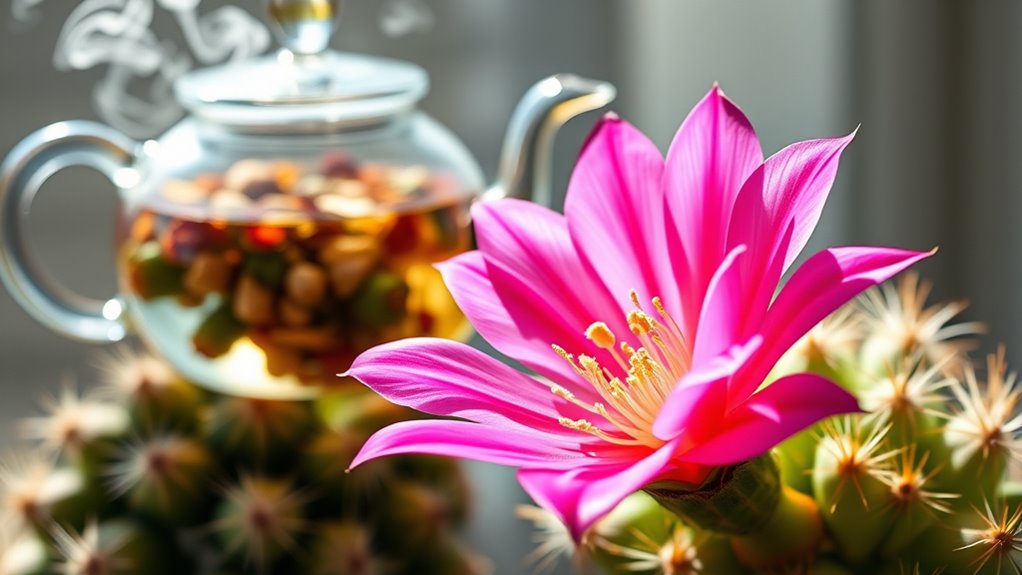 pink cactus tea preparation