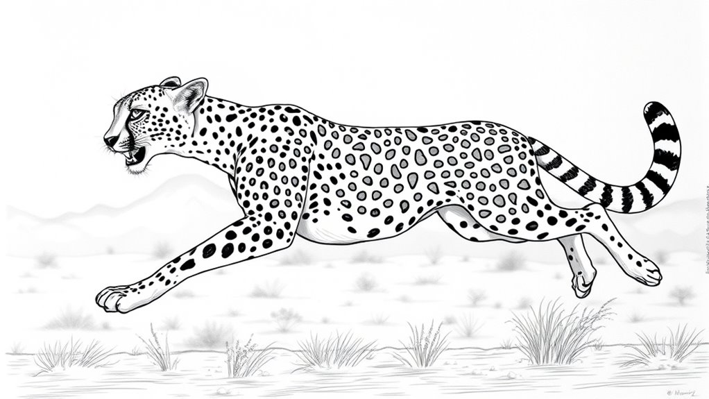 realistic running cheetah anatomy