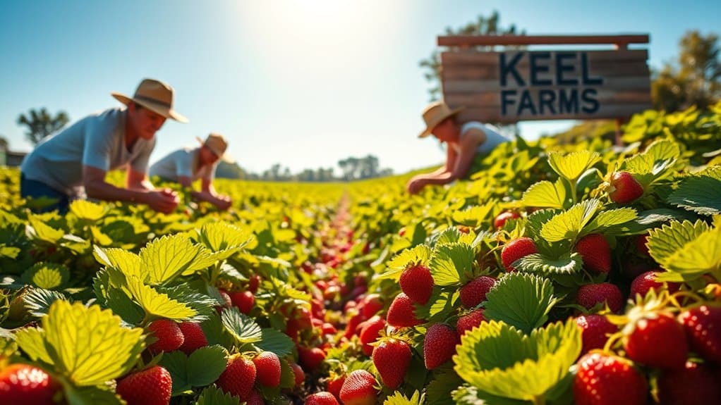 strawberry picking at keel farms