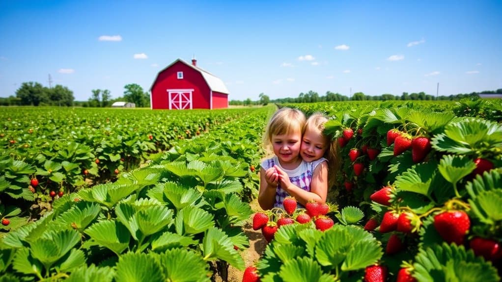 u pick strawberries family fun